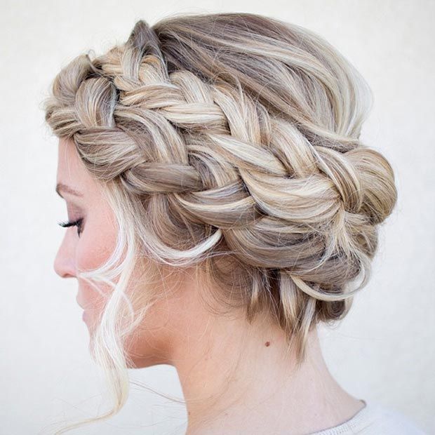 Double French Braid Updo