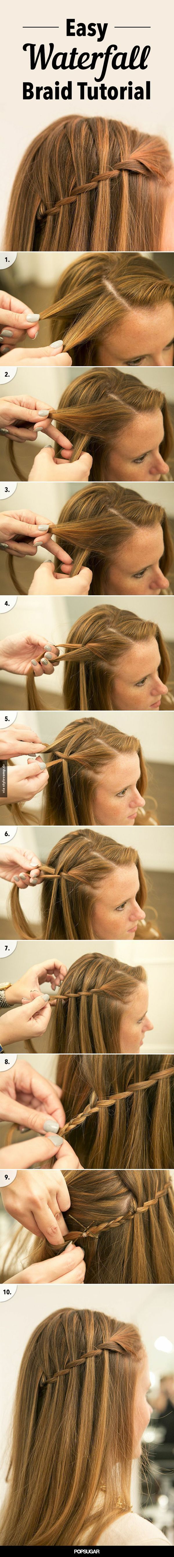 Easy Waterfall Braid Tutorial