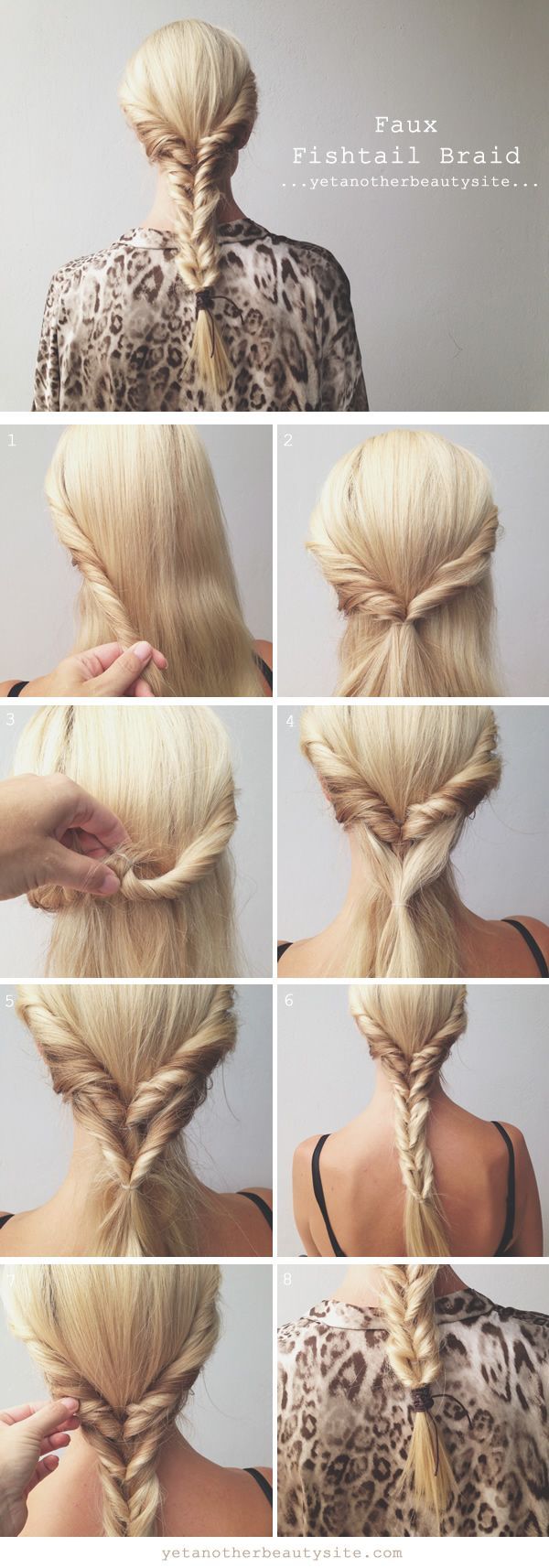 Faux Fishtail Braid Hairstyle Tutorial