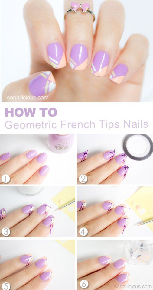 Geometric French Tips Nail Tutorial