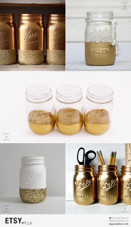 Gold Mason Jars