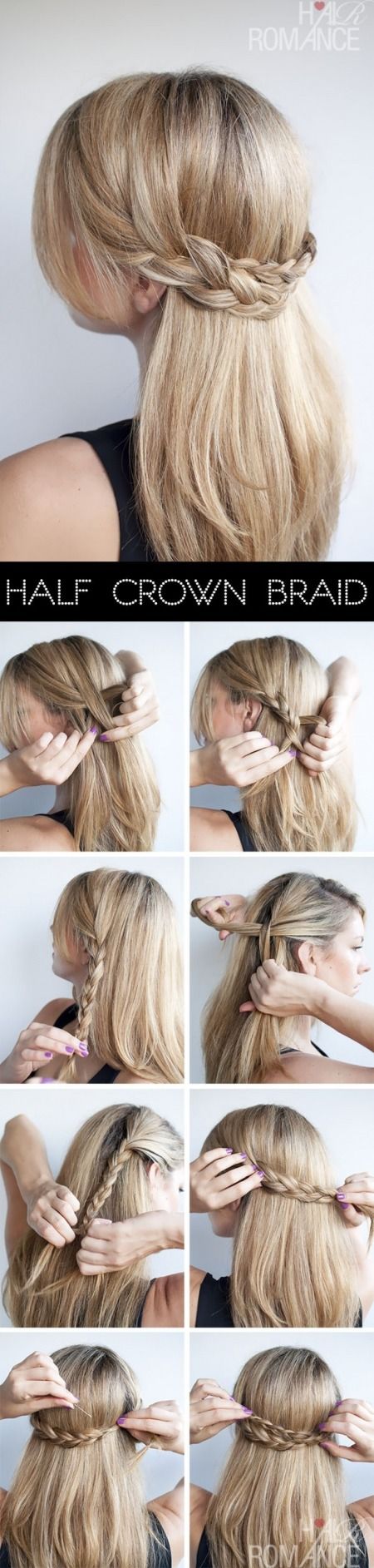 Half Crown Braid Hairstyle Tutorial