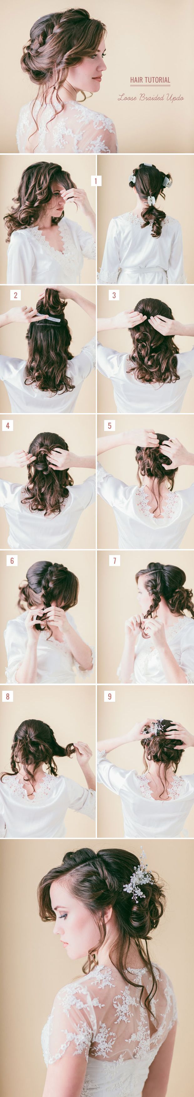 Loose Braid Updo Hairstyle Tutorial