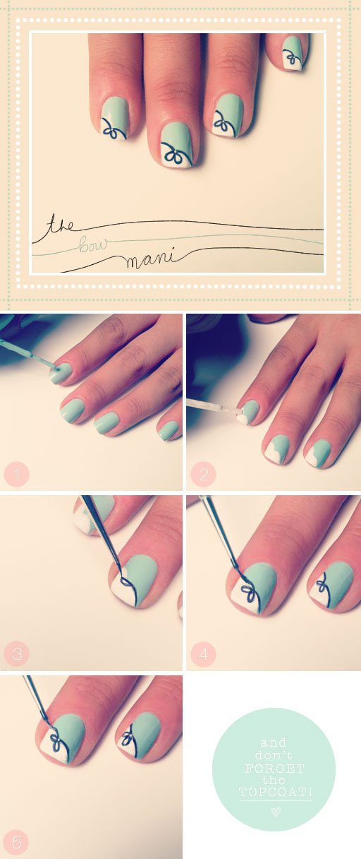 Lovely Bow Nail Art Design