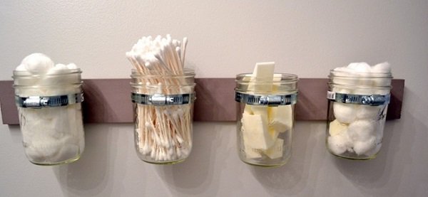 Mason Jar Bathroom Shelf