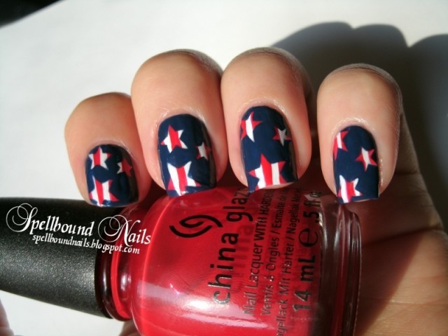 Navy Blue Nail Art Design