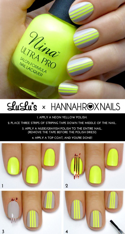 Neon Colored Nail Art Design