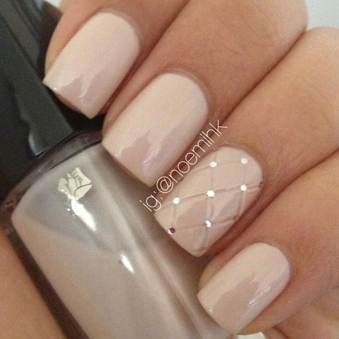 Nude Wedding Nail Idea