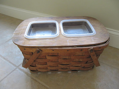 Picnic Basket Food Bowl Holder