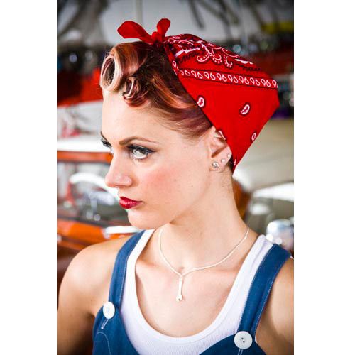 Pinned Up Hairstyle with a Bandana