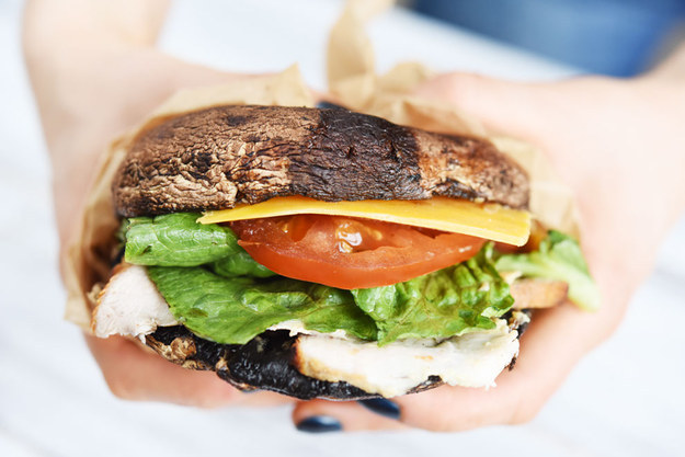 Pork Sandwich in a Portobello “Bun”