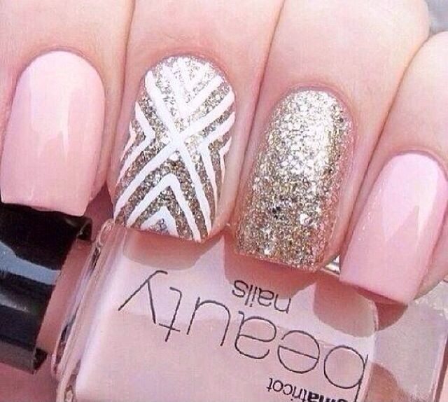 Pretty Pink Nail Design Idea for Prom