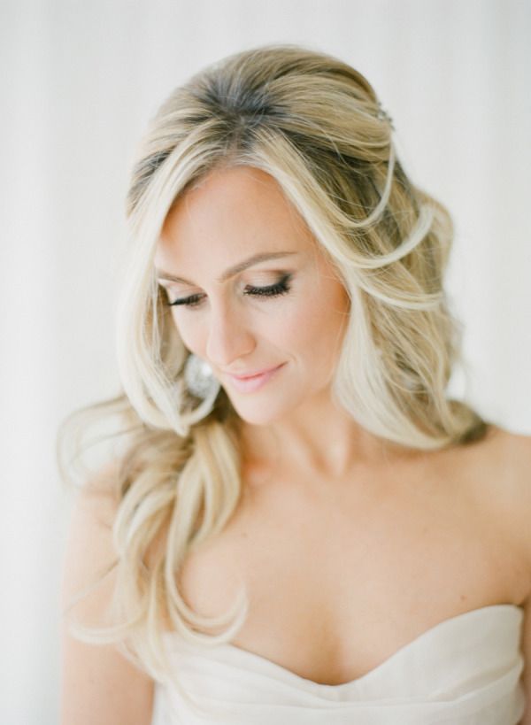 Simple Half Up Half Down Wedding Hairstyle