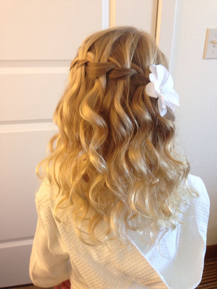 Waterfall Braid with Flower