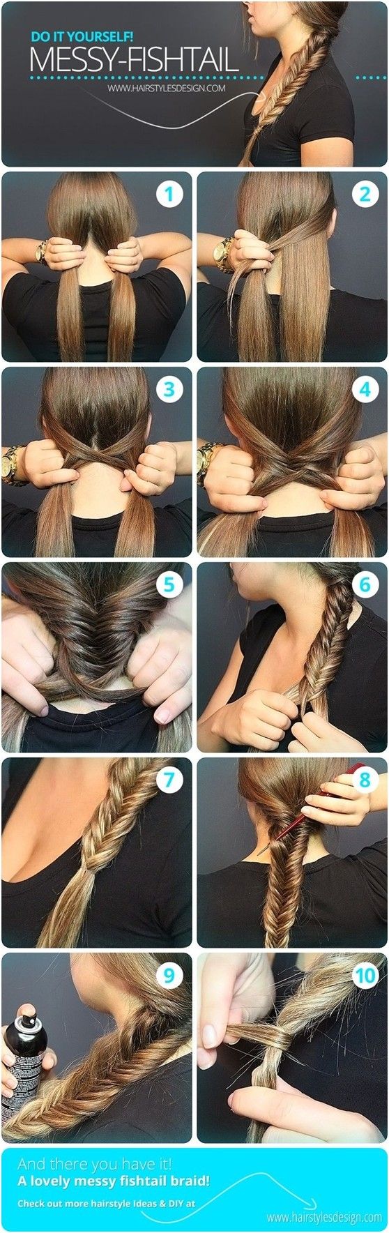 Girls school hairstyle: Fishtail braid - The Organised Housewife