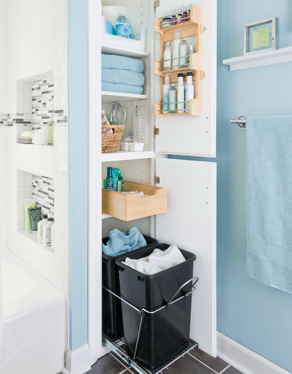 Bathroom Cabinet Organization Idea