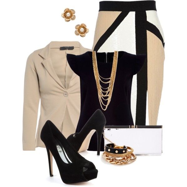 Beige and Black Outfit