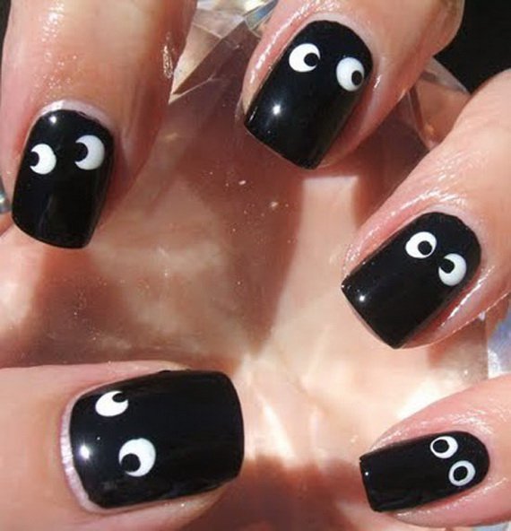 Black Halloween Nail Design