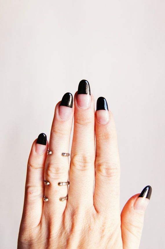 Black and Clear Nail Design