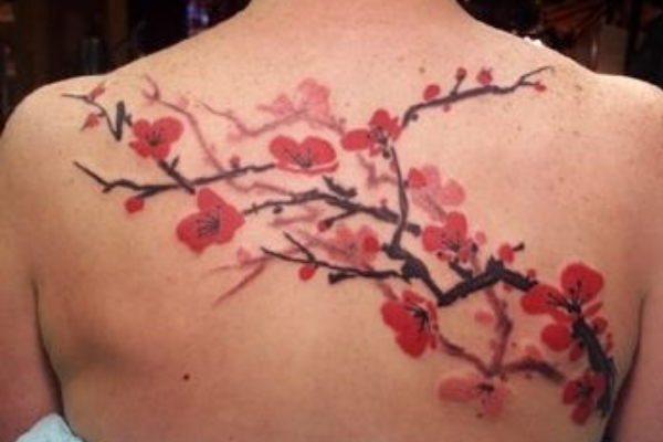 Cherry Blossom Back Tattoo