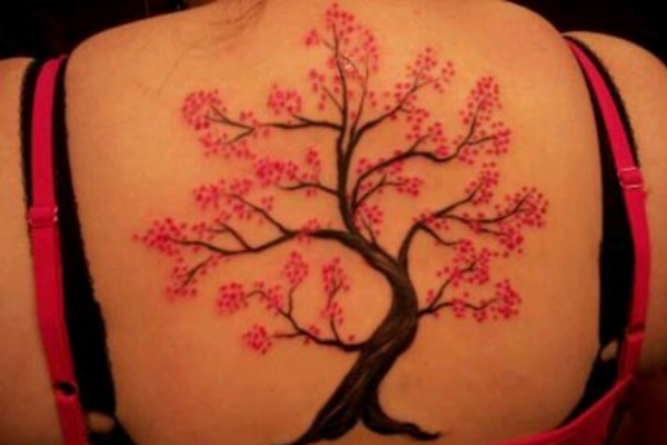 Cherry Blossom Back Tattoo