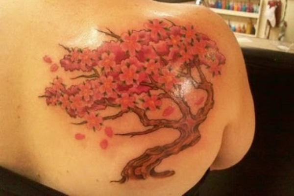 Cherry Blossom Shoulder Tattoos