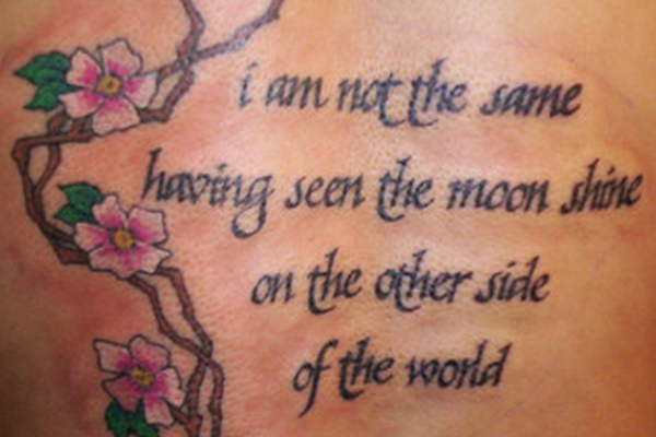 Cherry Blossom Tattoo With QuotesCherry Blossom Tattoo With Quotes