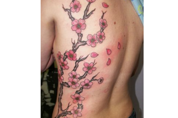 Cherry Blossom Tattoos on the Side