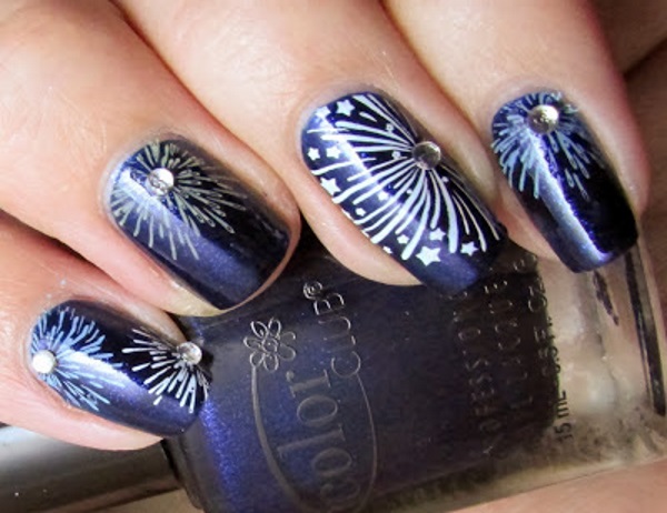 10. Firework Nail Designs with Stamping - wide 8