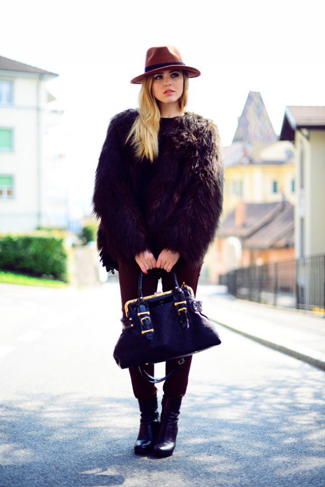 Fur Coat with Hat