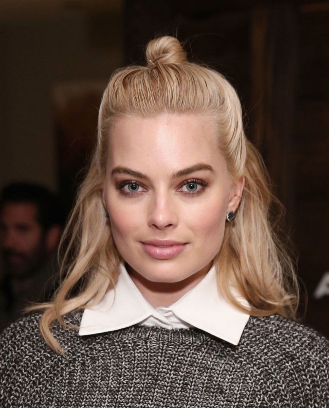 Half Bun Hairstyle for Blond Hair