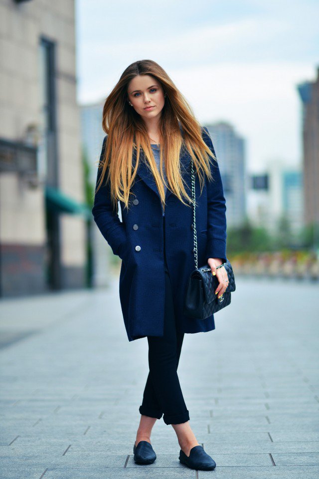 Navy Blue Trench Coat