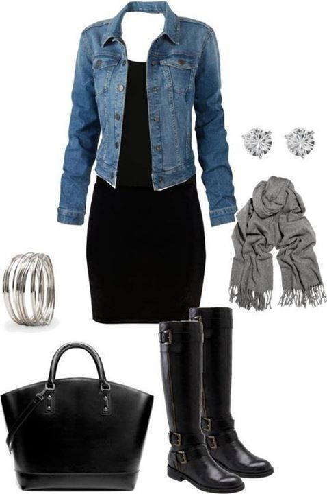 Night Out Outfit Idea - Denim Blazer