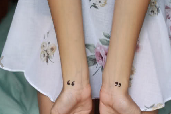 Quotation Mark Wrist Tattoos