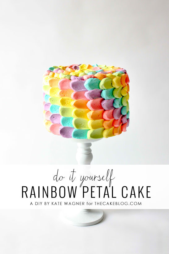 Rainbow petal cake