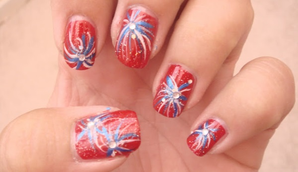 10. Firework Nail Designs with Stamping - wide 1