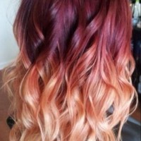Red to Blond Ombre Hair Color Idea