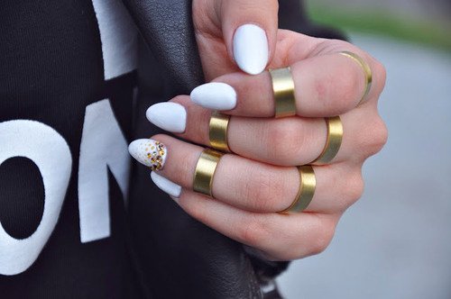 Shimmery White Nail Design