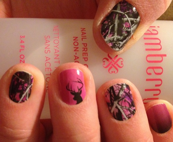 Splatter Camouflage Nail Design