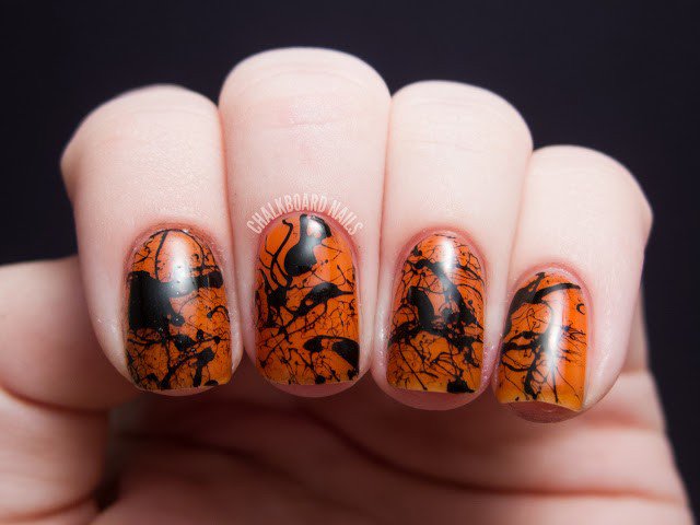 Splatter Halloween Nail Design