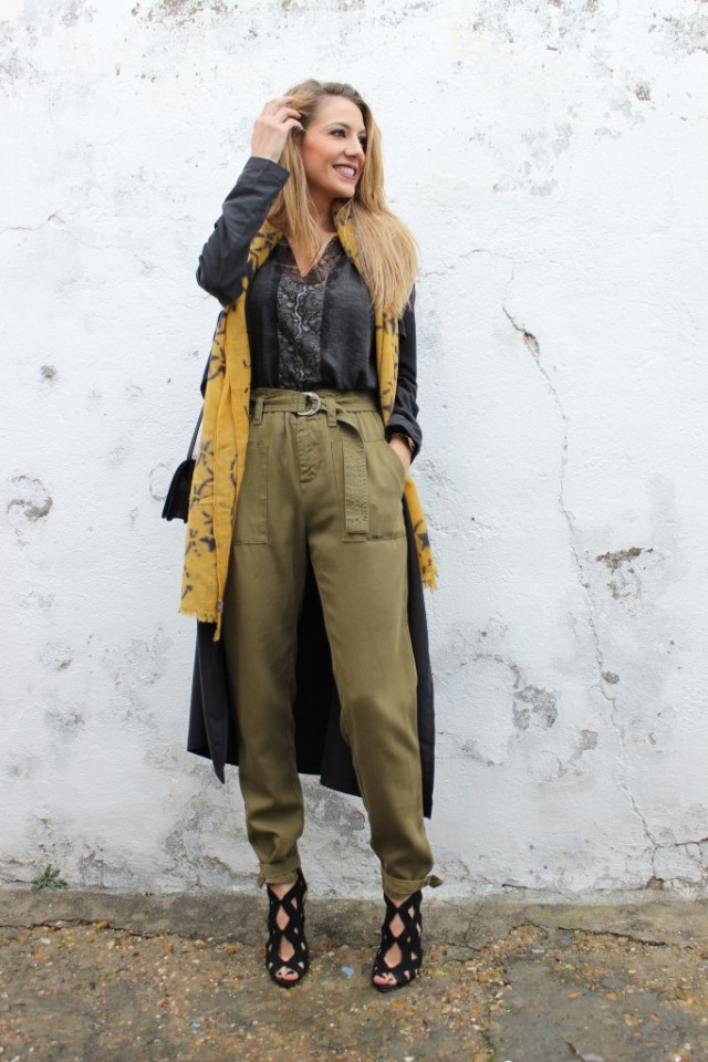 Khaki High Waisted Pants