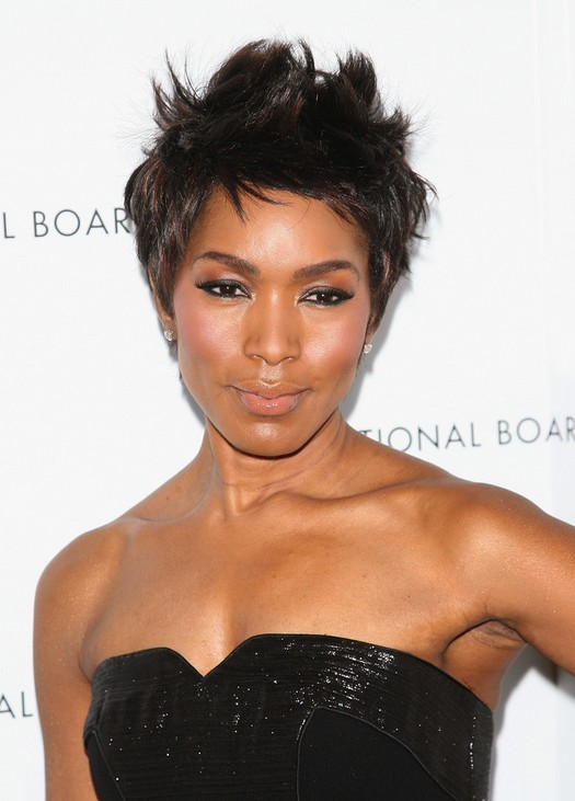 Angela Bassett short spiked pixie haircut for black women over 50