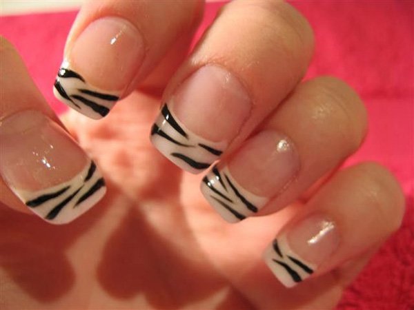 Animal Print French Manicure Idea