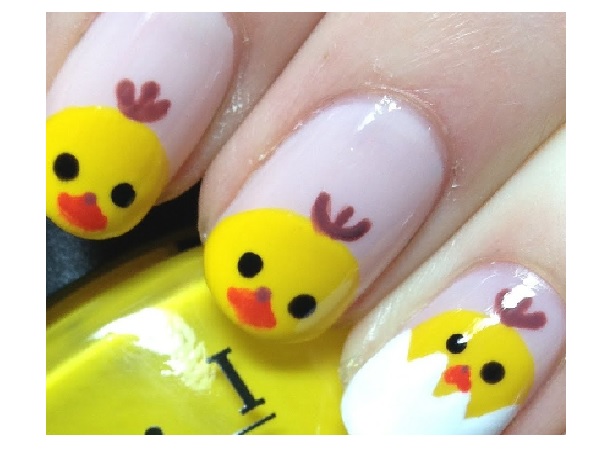 Baby Chick Easter Nail Design