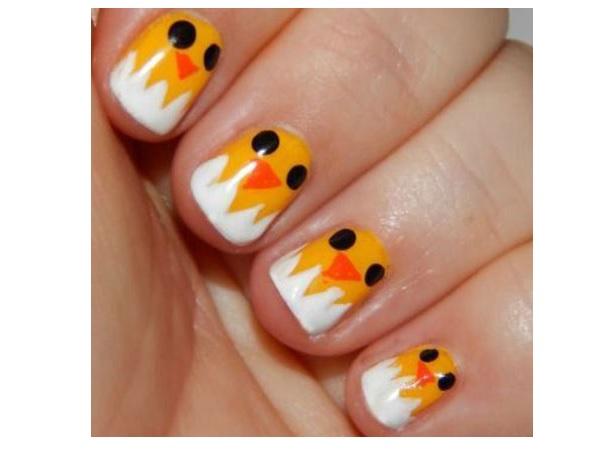 Baby Chick Easter Nail Design