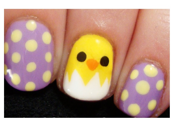 Baby Chick Easter Nail Design