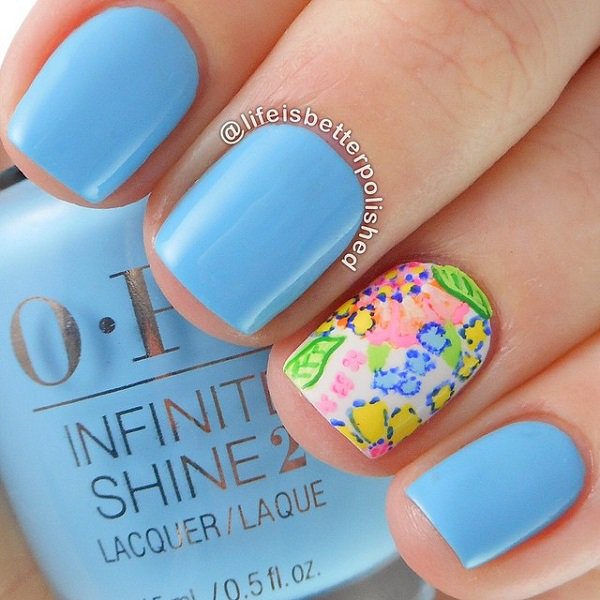 29 Adorable Blue Nail Designs for 2018 - Pretty Designs