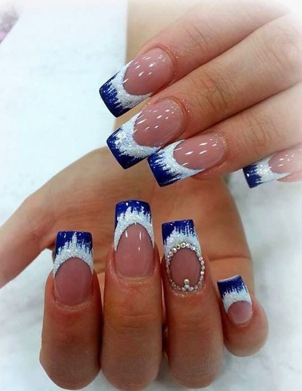 Icy Blue Nail Design