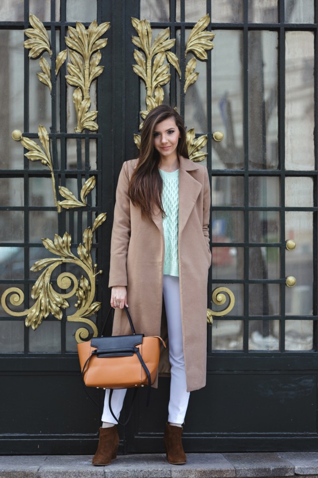 Brown Coat and White Pants