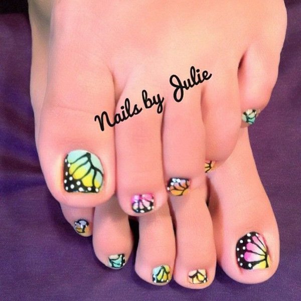 Butterfly Toenail Design